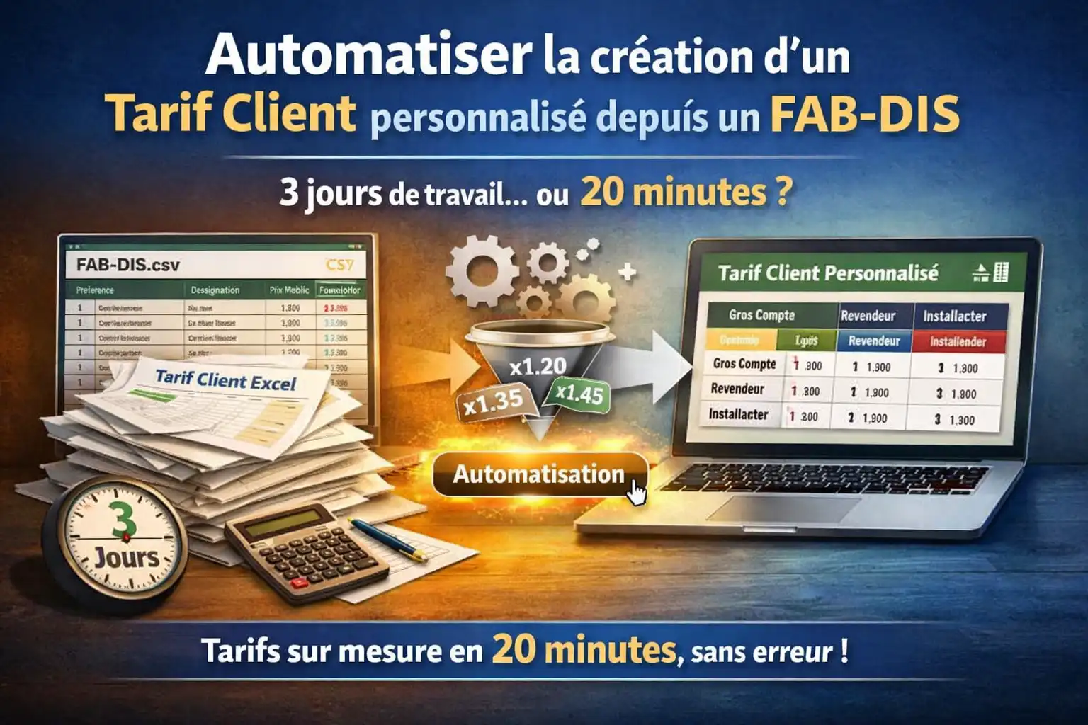 automatiser creation tarif client excel office script fabdis