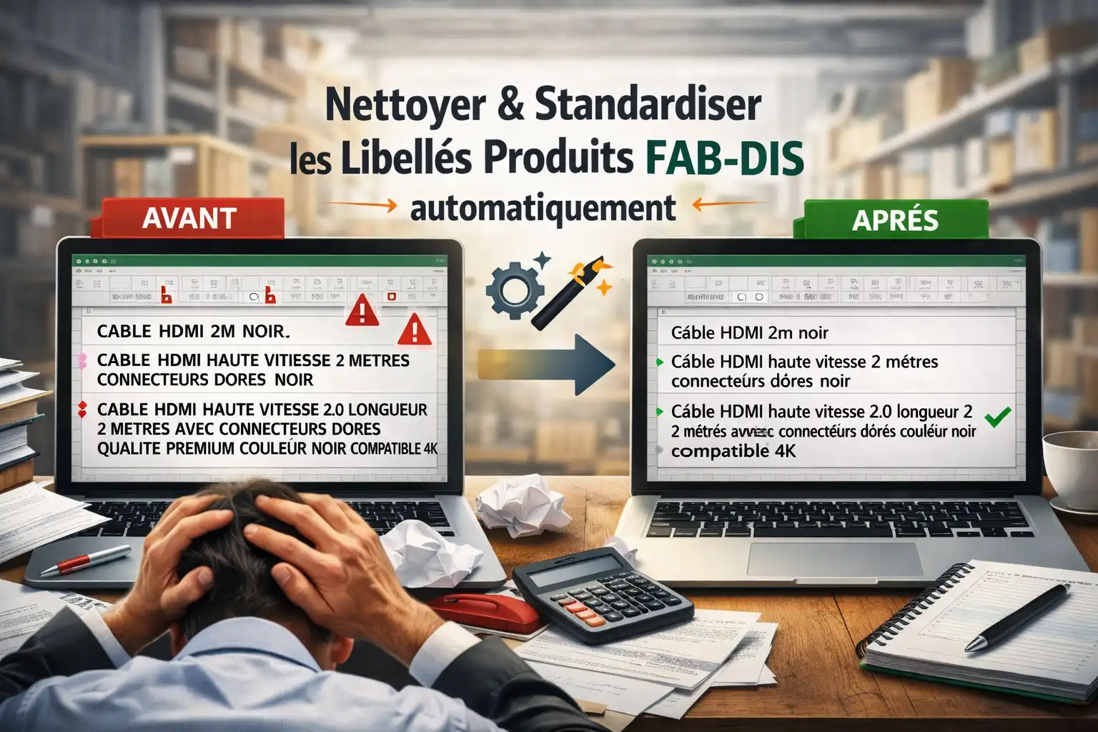 nettoyer standardiser libelles produits fabdis automatiser